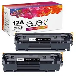 Produktbild: ejet 12A Toner Kompatibel für HP 12A Q2612A für HP Laserjet 1010 1012 1015 1018 1020 1022 1022n 1022nw 3020 3030 3050 3052 3055 M1005 M1319 M1319f (Schwarz, 2er-Pack)
