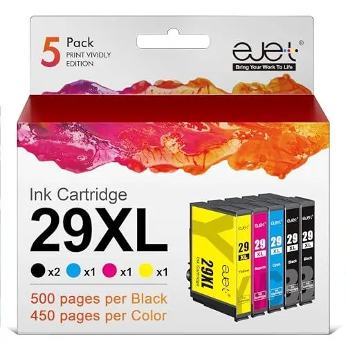 Produktbild: ejet 5er-Pack 29XL Druckerpatronen für Epson 29 XL 29XL Multipack Patronen für Expression Home XP-235 XP-245 XP-255 XP-332 XP-335 XP-342 XP-352 XP-345 XP-432 XP-435 XP-442 XP-445