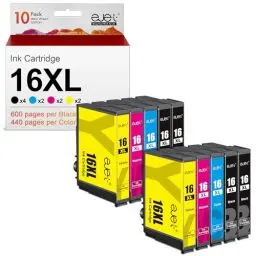 Produktbild: ejet Kompatibel Tintenpatrone als Ersatz für Epson 16 16XL Druckerpatronen WF-2630 WF-2760 WF-2540 WF-2660 W-F2750 WF-2650 WF-2510 WF-2520 WF-2530 WF-2010 (4 Schwarz/2 Cyan/2 Magenta/2 Gelb,10er Pack)