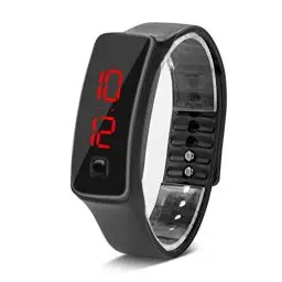 Produktbild: Wasserdichte LED-Armbanduhr, LED-Uhr, Sport-Silikonband, Digitales 12-Stunden-Zifferblatt, Elektronische Anzeige, Armbanduhr, Smart-Armband, Outdoor-Sportuhr, Verschluss für Kinder und(Schwarz)