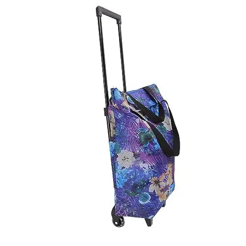 Produktbild: Ejoyous Einkaufswagen, 600D Oxford Tuch Faltbarer Einkaufstasche mit Rollen Einkaufstrolley Handwagen Lebensmittelwagen Teleskopstange für Den Haushalt Outdoor Shopping