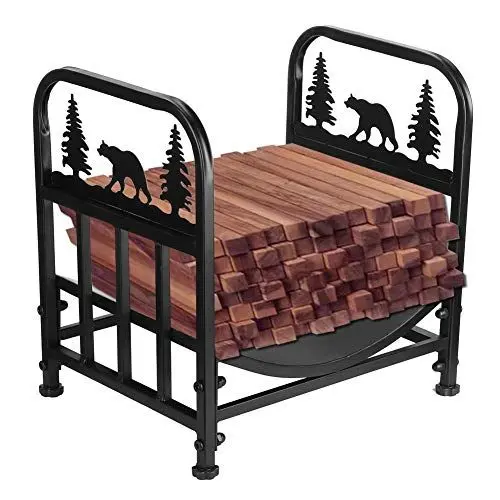 Produktbild: Ejoyous Kaminholzregal, Brennholzregal Stahl Kaminholzhalter Feuerholzregal Kaminholzständer Brennholz Holzhalter im europäischen Stil Schwarz für Feuerholz Holzlager