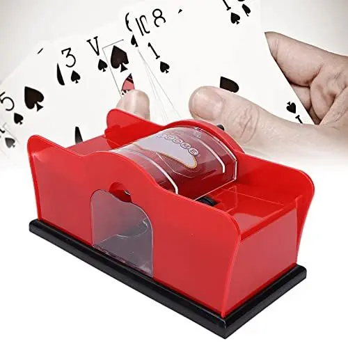 Produktbild: Ejoyous Kartenmischmaschine, Card Shuffler Manual Skip BO Kartenspiel kartenmischer für 1–2 Kartendecks Poker-Spielkarten Casino-Kartenmischer (Rot)