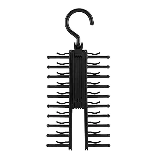 Produktbild: Ejoyous Krawattenhalter, Cross X Hangers Krawattenbügel 360-Grad-Drehung Tie Belt Rack Organizer Tie Hanger Holder mit Rutschfestem Befestigungsclip für 20 Krawatte Gürtel Seidenschals