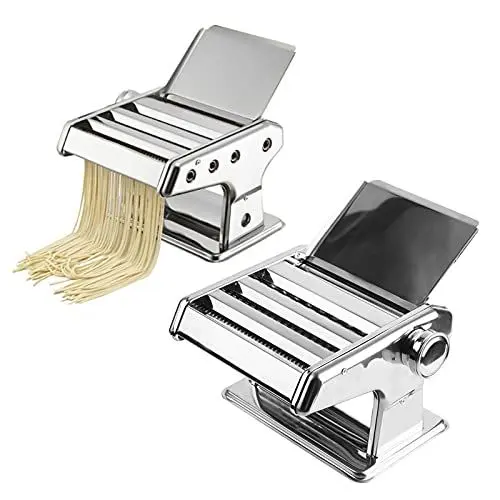Produktbild: Ejoyous Manuelle Nudelmaschine, Nudelhersteller Nudelpresse 6 Einstellbare Nudelwalzeinstellungen Pastamaschine Pasta Maker für Spaghetti Nudeln Lasagne 2-4,5mm