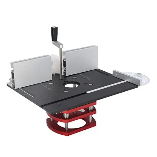 Produktbild: Ejoyous Router Lift, Oberfräsen-Lift mit Oberplatte Tischfräserbasis Oberfräsenheber Oberfräsen-Hebebasis für Holzbearbeitung Schlitzen Trimmen Anfasen Tischplatte 64-66mm (Black)