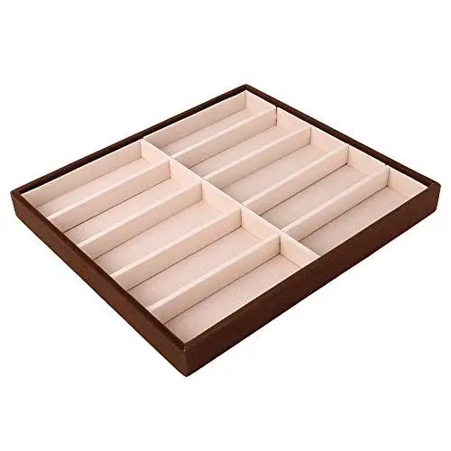 Produktbild: Ejoyous Sonnenbrillen-Box mit 10 Fächern, Brillenetui Sonnenbrillen-Organizer Brille Aufbewahrungsbox Organizer Samt Schmuckschale Uhr Brillen Vitrine für Tisch Schreibtisch Schublade