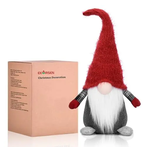 Produktbild: EKARSEN Handgemachte Wichtel Gnom süße Skandinavische Tomte Weihnachtsdeko Puppen für Weihnachten Neujahr Ostern Valentinstag Spielzeug Geschenk für Kinder