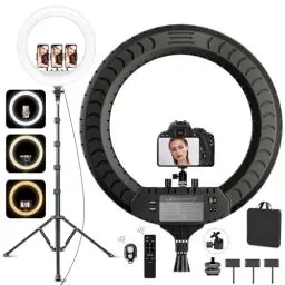 Produktbild: Ekasoco 53.34cm Ringlicht mit Stativ Handy Groß CRI 95+, 21 Zoll Ring Light 7000LM, Ringleuchte mit Stativ, DSLR Stativkopf für YouTube, TikTok, Streaming, Make-up, Vlog, Videofotografie, Zoom-Meeting