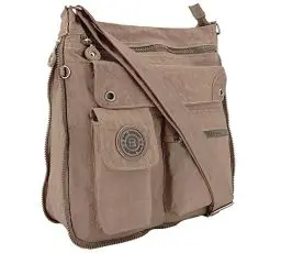 Produktbild: ekavale - leichte Damen-Umhängetasche - Praktische Crossbody-Handtasche - mit vielen fächern - Schultertasche - wasserabweisende Damentasche (Stone)