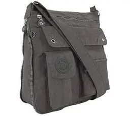 Produktbild: ekavale - leichte Damen-Umhängetasche - Praktische Crossbody-Handtasche - mit vielen fächern - Schultertasche - wasserabweisende Damentasche (Grau)