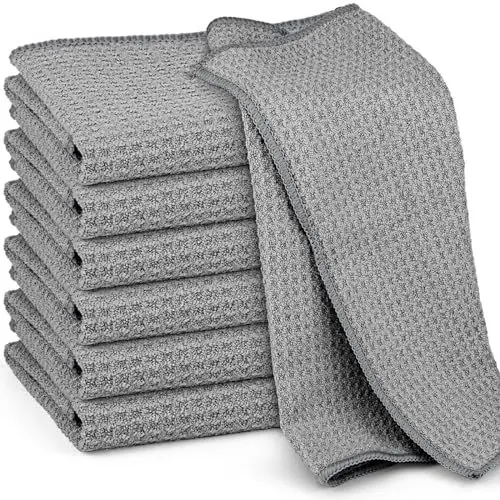 Produktbild: Ekedalen 6X Spültücher Spüllappen Waschbar, Barista Tücher Waffeltücher, Mikrofaser Abwaschlappen Küche, Putzlappen Bad Lappen zum Putzen, Microfasertücher 30x30cm, Grau