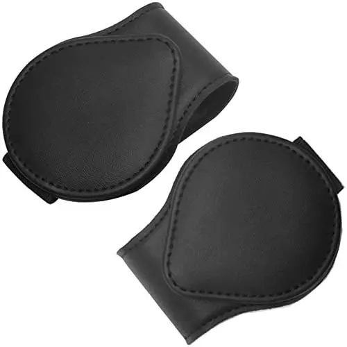 Produktbild: Ekezon Sonnenbrillenhalter Auto Sonnenblende, Magnetischer Leder Auto Brillenhalter Universelles Auto Sonnenblende,Ticket Karten Clip,Brillen Halterung Auto Zubehor (WaterBlack 2pcs)