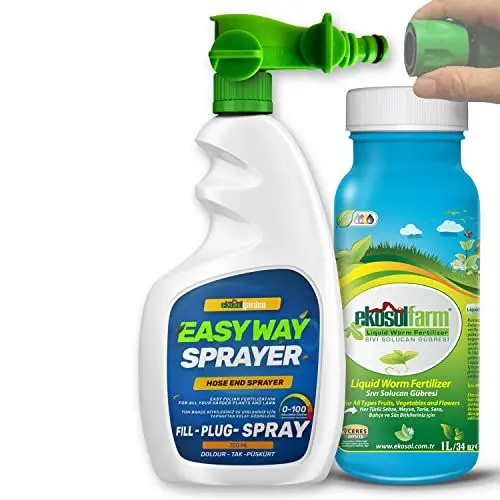 Produktbild: Ekosolfarm Flüssiger Rasendünger Bio Regenwurm dünger für Grünflächen und Düsensprüher Hochkonzentrierter organischer flüssiger Wurmkompost und Düsensprüher. Geeignet für 1.000 m2 Rasen.
