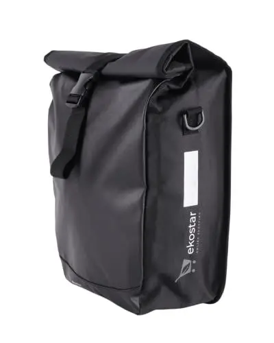Produktbild: Ekostar 2 in 1 Fahrradtasche - Schultertasche - Wasserbeständig - 19 Liter - Schwarz