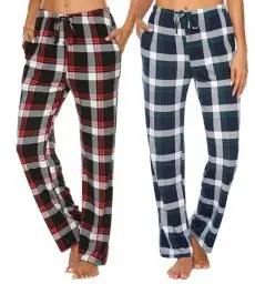 Produktbild: Ekouaer Damen Yoga-Hose Schlafanzughose Weich Pyjamahose Fitness Lange Stretch Drawstring Hosen Freizeithose Strandhose Weites Bein Hose M