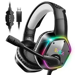 Produktbild: EKSA E1000V2 Gaming Headset, Type-C & USB-A Schnittstelle Headset Mit Mikrofon, 7.1 Surround Sound & RGB-Licht PC Headset, Gaming Kopfhörer für PC/PS4/PS5/Mac