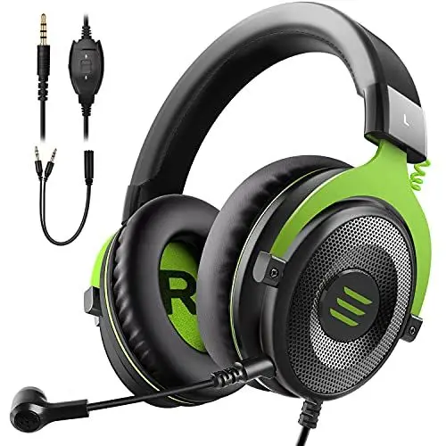 Produktbild: EKSA PC Headset mit Mikrofon, Gaming Headset mit Noise Cancelling Mic, 3,5 mm Bass Stereo Sound PC Headset für PC PS4 PS5 Switch Xbox One Laptop Tablet, E900