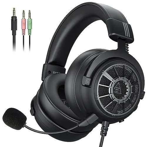 Produktbild: EKSA PC Gaming Headset, PS4 Gaming Kopfhörer mit Mikrofon, Over Ear kopfhörer 3.5 mm Kabel, Abnehmbarem Noise Cancelling Mic, Bass Surround Sound, Headphones für PS5 Gamer, Xbox, Switch, Laptop