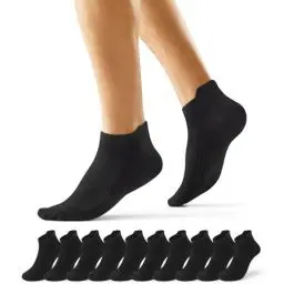 Produktbild: EKSHER Sneaker Socken Herren 39-42 Schwarz 10 Paar Baumwolle Kurze Sportsocken Damen 39-42 Laufsocken Sport Halbsocken Kurz Anti Schweiß Atmungsaktive Sommer Halbe Low Running Socks