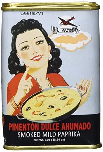 Produktbild: El Avion Pimentón Dulce Ahumado - süßes Paprikapulver, geräuchert aus Spanien/Valencia in einer attraktiven Dose (160 g)
