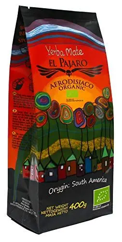 Produktbild: El Pajaro Yerba Mate-Tee Afrodisiaco | Paraguya mate tee mit Kräuter | Orangenschale und Kokosnussraspeln | Yerba Mate Tee loose leaf 400g