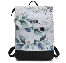 Produktbild: Ela Mo Rucksack Damen - Daypack schön u. durchdacht - Laptop Rucksäcke für Frauen - Anti Diebstahl Tasche für Schule, Uni, Business (Waterleaf Gold)