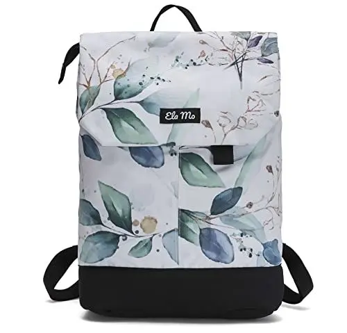 Produktbild: Ela Mo Rucksack Damen - Daypack schön u. durchdacht - Laptop Rucksäcke für Frauen - Anti Diebstahl Tasche für Schule, Uni, Business (Waterleaf Gold)