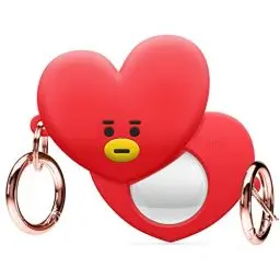 Produktbild: elago BT21 Silikonhülle Kompatibel mit AirTag Case, mit Air Tag Schlüsselanhänger - Fallschutz, Tracking Schlüssel, Rucksäcke, Geldbörsen, Tracking Tag Nicht Inbegriffen (Offizielle Ware) (TATA)