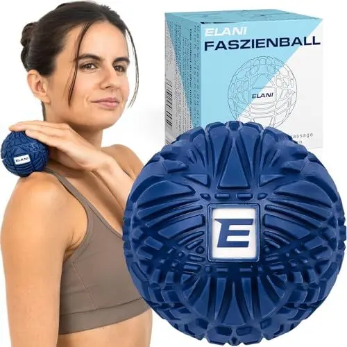 Produktbild: ELANI - 3D-Texturmassage Faszien-ball - rutschfest & schwer für Tiefenmassage & Schmerzlinderung - Massage-ball für Selbst Massage - Ideal für Rücken, Nacken & Füße | Tennisball einzeln