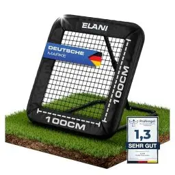 Produktbild: ELANI - Rebounder für Fußball Kinder - 1x1m mit Schutzrand & 6 Heringen für sicheren Stand - Fussball Rebounder mit stabilem Rahmen - Fußball Trainingszubehör - auch für Handball, Volleyball