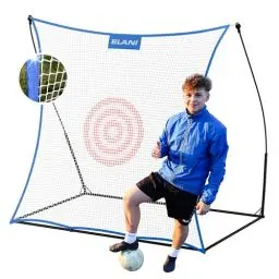 Produktbild: ELANI - Rebounder 2x2m große Torwand mit Zielring Einzelspieler für Garten - Fussball Rebounder mit stabilem Rahmen für geräuschloses Training