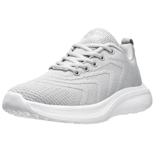 Produktbild: ELAPHURUS Damen Sneaker Atmungsaktiv Hallenturnschuhe Leicht Fitnessschuhe Walking Sportschuhe,Grau,42 EU