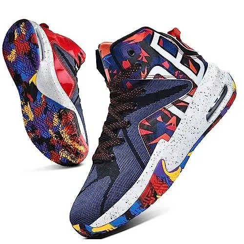 Produktbild: ELAPHURUS Kinder Basketballschuhe Jungen Basketball Shuhe Mesh Sneaker Tennis Walking Schuhe für Jungen Mädchen,Mehrfarbig,41 EU