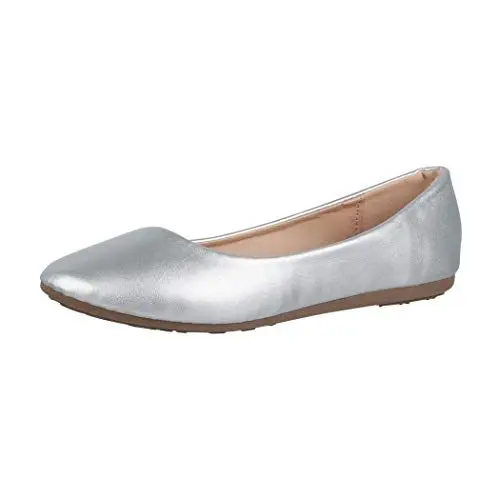 Produktbild: Elara Damen Ballerina Bequeme Slip Ons Flach Chunkyrayan DY-10A Silver-37