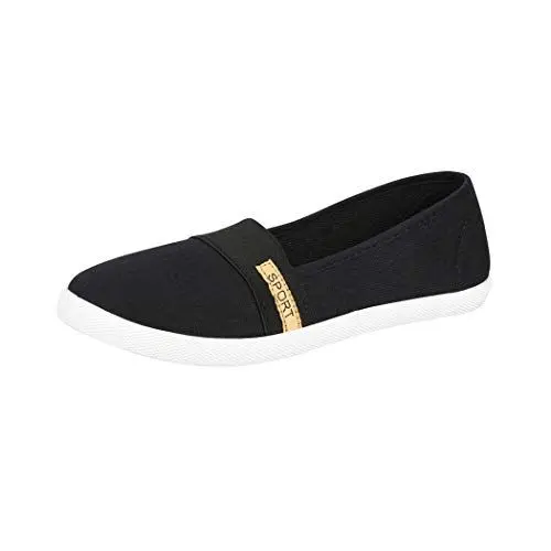 Produktbild: Elara Damen Ballerina Flache Bequeme Slipper Chunkyrayan BD1412-BL Schwarz-41