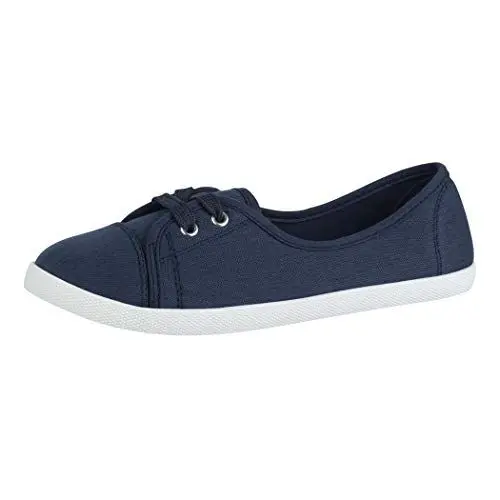 Produktbild: Elara Damen Ballerinas Sneaker Schnürer Chunkyrayan BD1413 Navy-41
