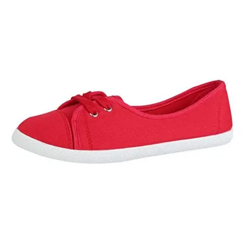 Produktbild: Elara Damen Ballerinas Sneaker Schnürer Chunkyrayan BD1413 Rot-42