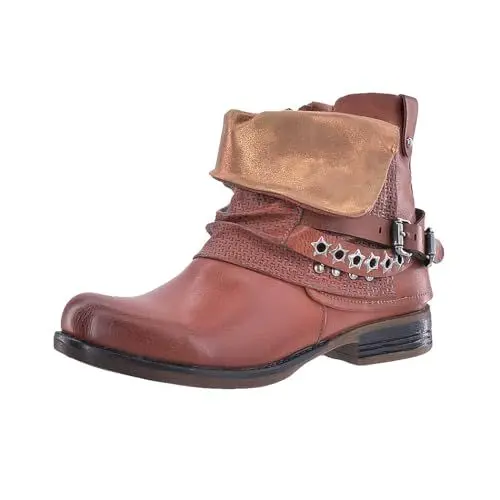 Produktbild: Elara Damen Biker Boots Nieten Stiefeletten Chunkyrayan 344 Camel-41