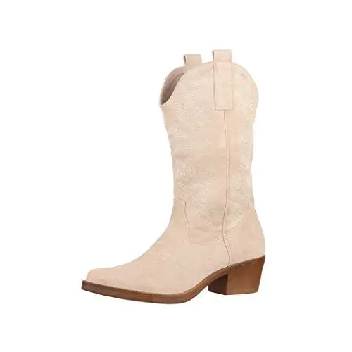 Produktbild: Elara Damen Cowboy Stiefel Biker Boots Chunkyrayan 301-A32S Beige-40