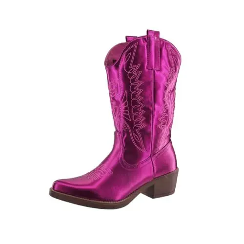 Produktbild: Elara Damen Cowboy Stiefel Biker Boots Chunkyrayan 301-A32 Fuxia PU-41