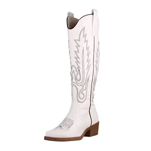 Produktbild: Elara Damen Cowboystiefel Chunkyrayan DEN929 White PU-37