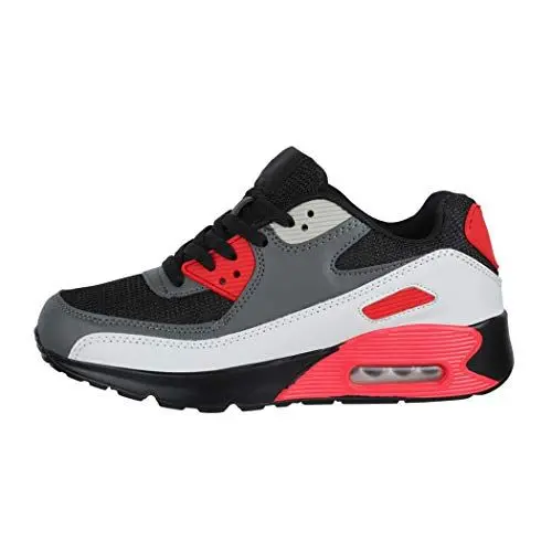 Produktbild: Elara Damen Herren Sneaker Sport Laufschuhe Turnschuhe Chunkyrayan G03 Black/Red-39