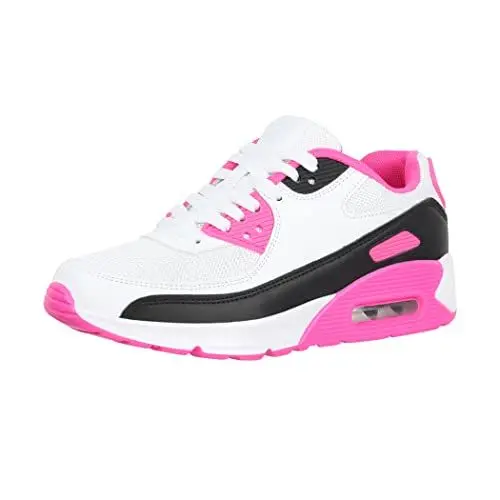 Produktbild: Elara Damen Herren Sneaker Sport Laufschuhe Turnschuhe Chunkyrayan G03 White/Pink-38