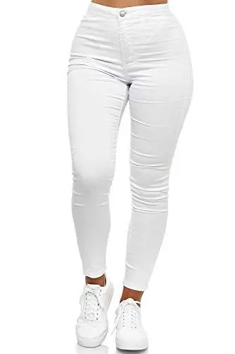 Produktbild: Elara Damen Jeans High Waist Slim Fit Chunkyrayan JS710-1 White 36 (S)