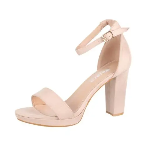 Produktbild: Elara Damen Pumps High Heels Chunkyrayan WW100 Beige-41