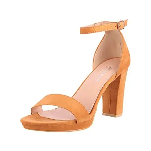 Produktbild: Elara Damen Pumps High Heels Chunkyrayan WW100 Camel-38