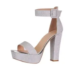 Produktbild: Elara Damen Sandaletten High Heels Chunkyrayan 8338-45 Silver-40