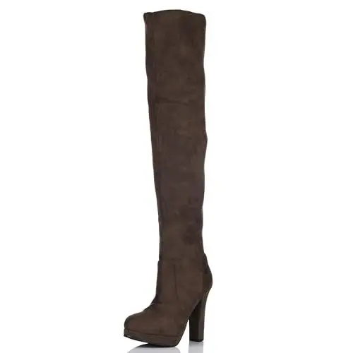Produktbild: Elara Damen Stiefel Overknees Wildlederoptik 0-91 Green 36