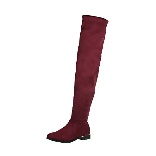 Produktbild: Elara Damen Stiefel Overknees Wildlederoptik Wine Chunkyrayan EL502 Wine-37